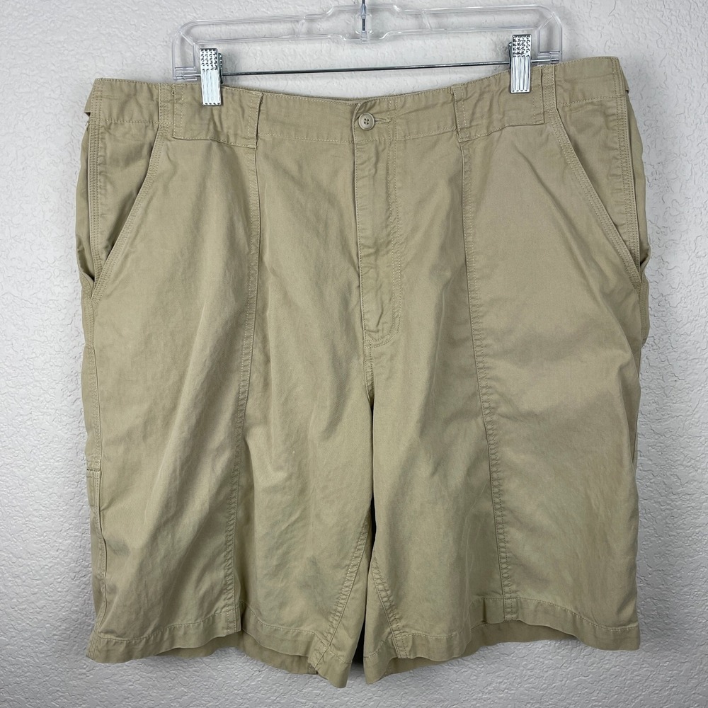 Tommy Bahama Relax Chino Shorts Mens 38 Beige Flat Front Double Pockets Casual
